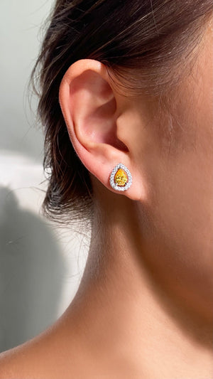 Emile Yellow Studs Silver