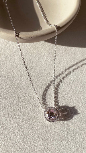 Gwen Light Pink Necklace Silver
