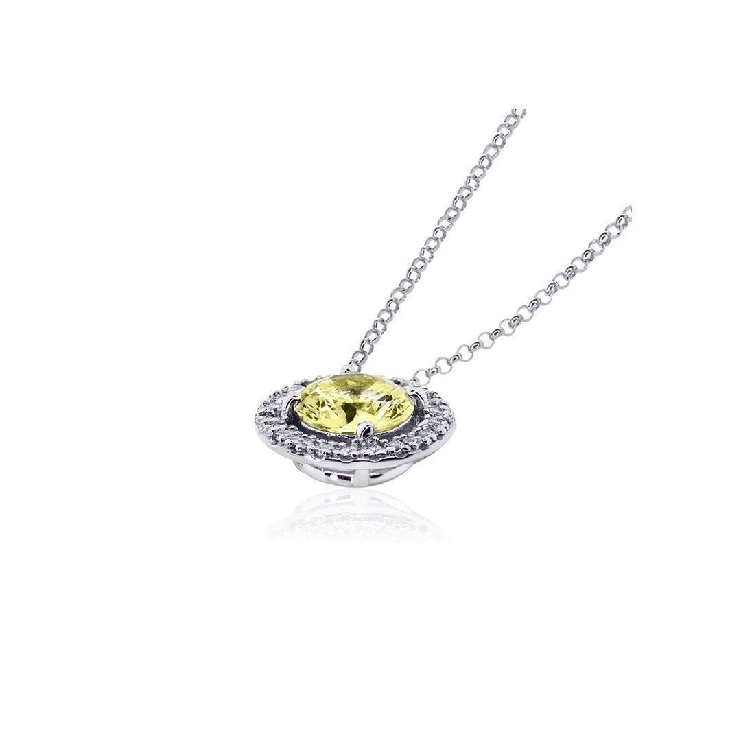 Gwen Light Yellow Necklace Silver