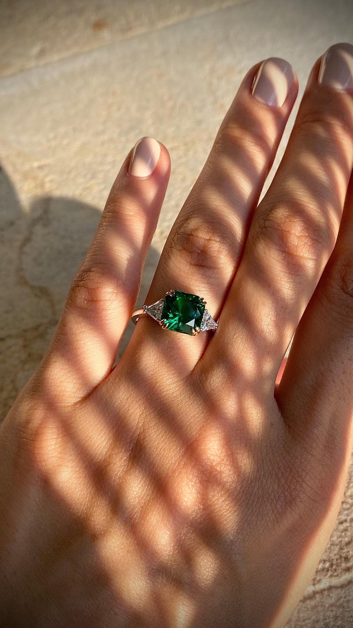 Leyton Flanders Emerald Ring Silver