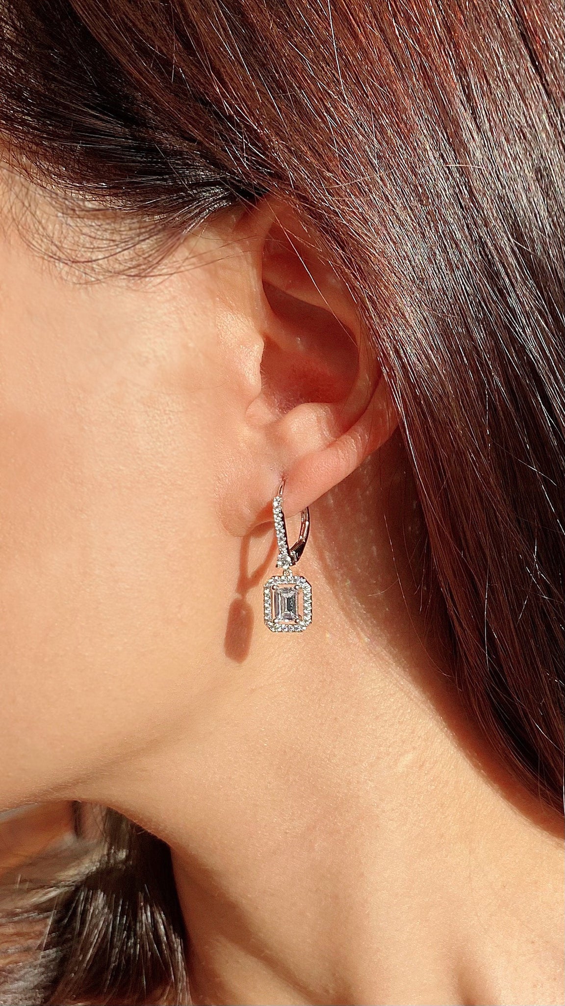 Moxie Emerald Borderset Drop Earrings