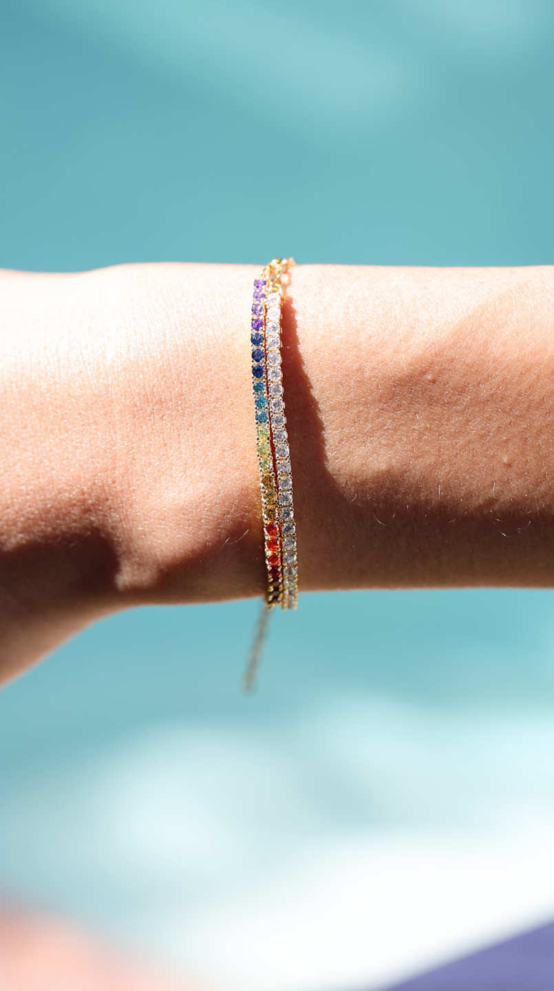 Aimee Rainbow Bracelet Gold Vermeil