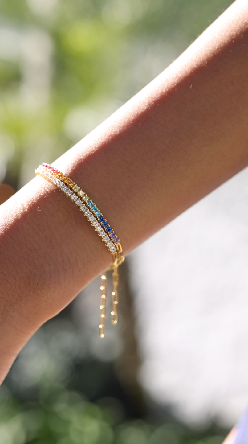 Aimee Rainbow Bracelet Gold Vermeil