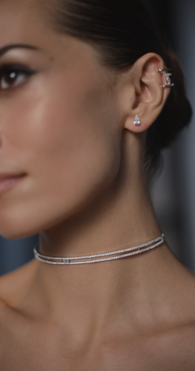 Thela Choker Necklace Silver