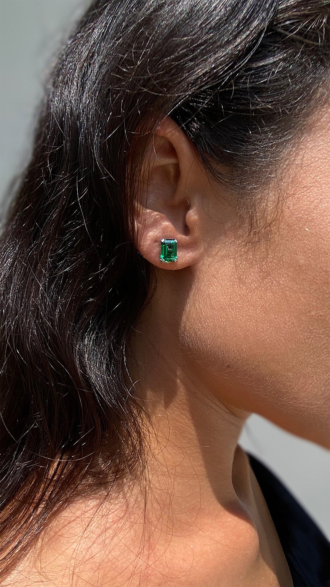 Fulton Emerald Green Double Prong Studs